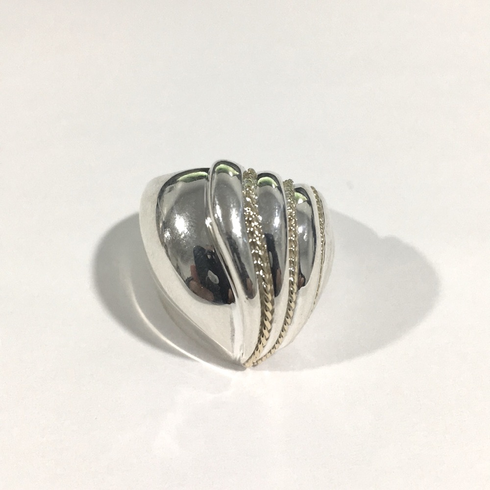 Charles Krypell 925 & 14k Gold Vintage Twist Ring